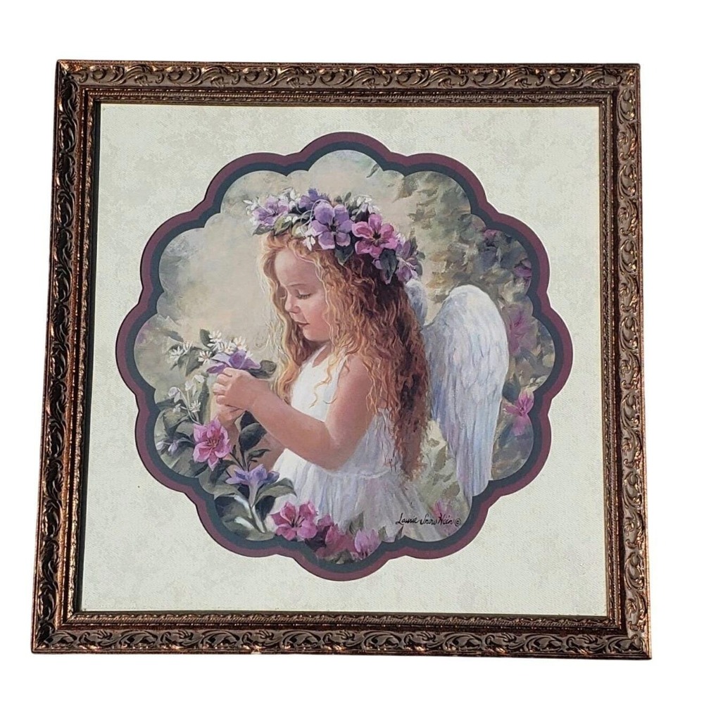Laurie Snow Hein Home Interiors Angel Art Framed Print Heavenly Messenger Bronze
